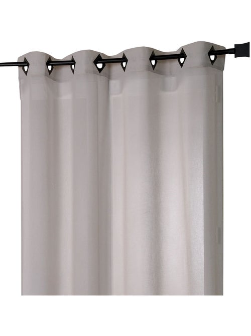 Voilage en Etamine Légère Unie à Oeillets Carrés - Kiabi