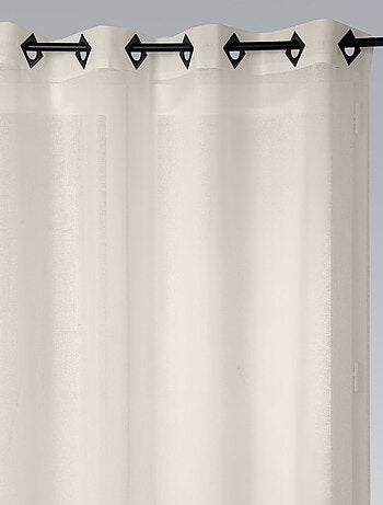 Voilage en Etamine Légère Unie à Oeillets Carrés