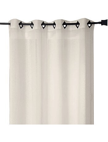 Voilage en Etamine Légère Unie à Oeillets Carrés