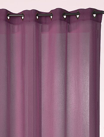 Voilage en Etamine Légère Unie à Oeillets Carrés