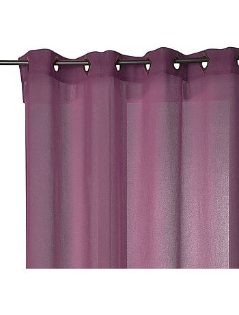 Voilage en Etamine Légère Unie à Oeillets Carrés