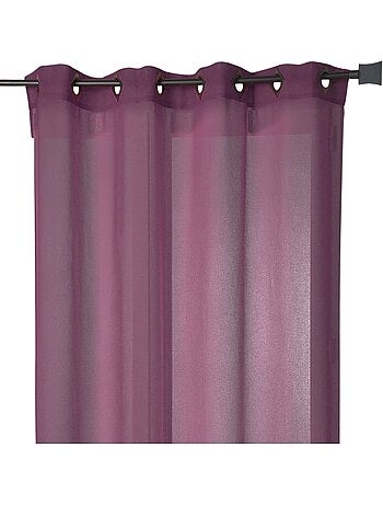 Voilage en Etamine Légère Unie à Oeillets Carrés