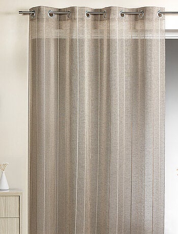 Voilage en étamine tissée à rayures verticales