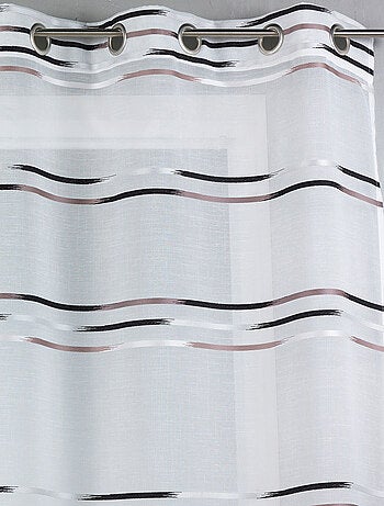 Voilage en étamine tissée de fines rayures horizontales