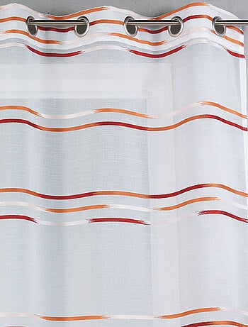 Voilage en étamine tissée de fines rayures horizontales