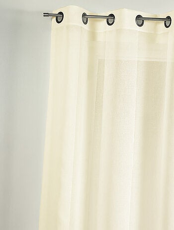 Voilage en étamine uni avec rayures ton sur ton