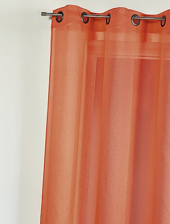 Voilage en étamine uni avec rayures ton sur ton