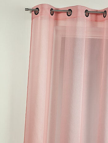 Voilage en étamine uni avec rayures ton sur ton