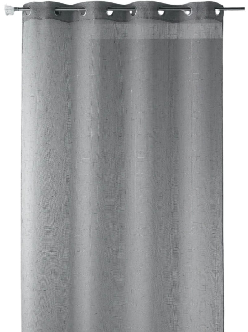 Voilage en étamine unie et fils lurex Gris clair - Kiabi
