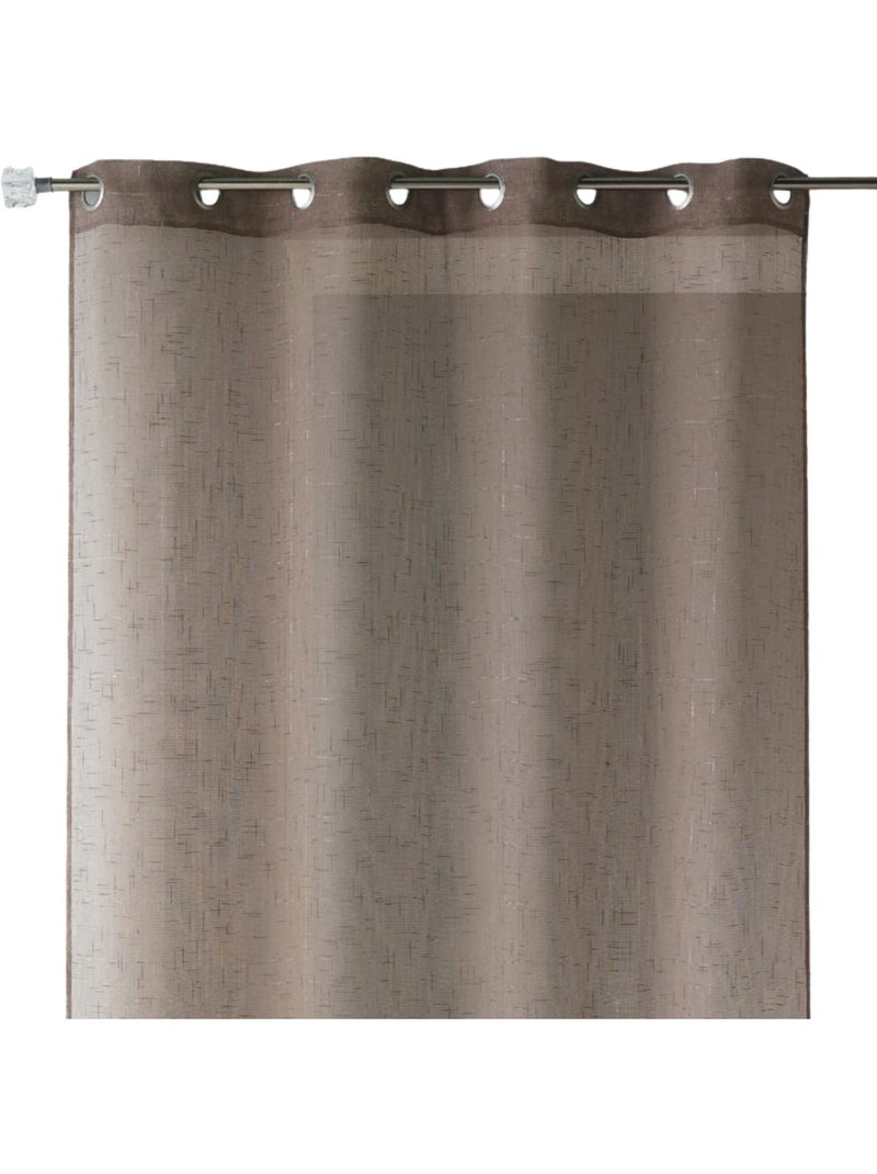 Voilage en étamine unie et fils lurex Taupe - Kiabi