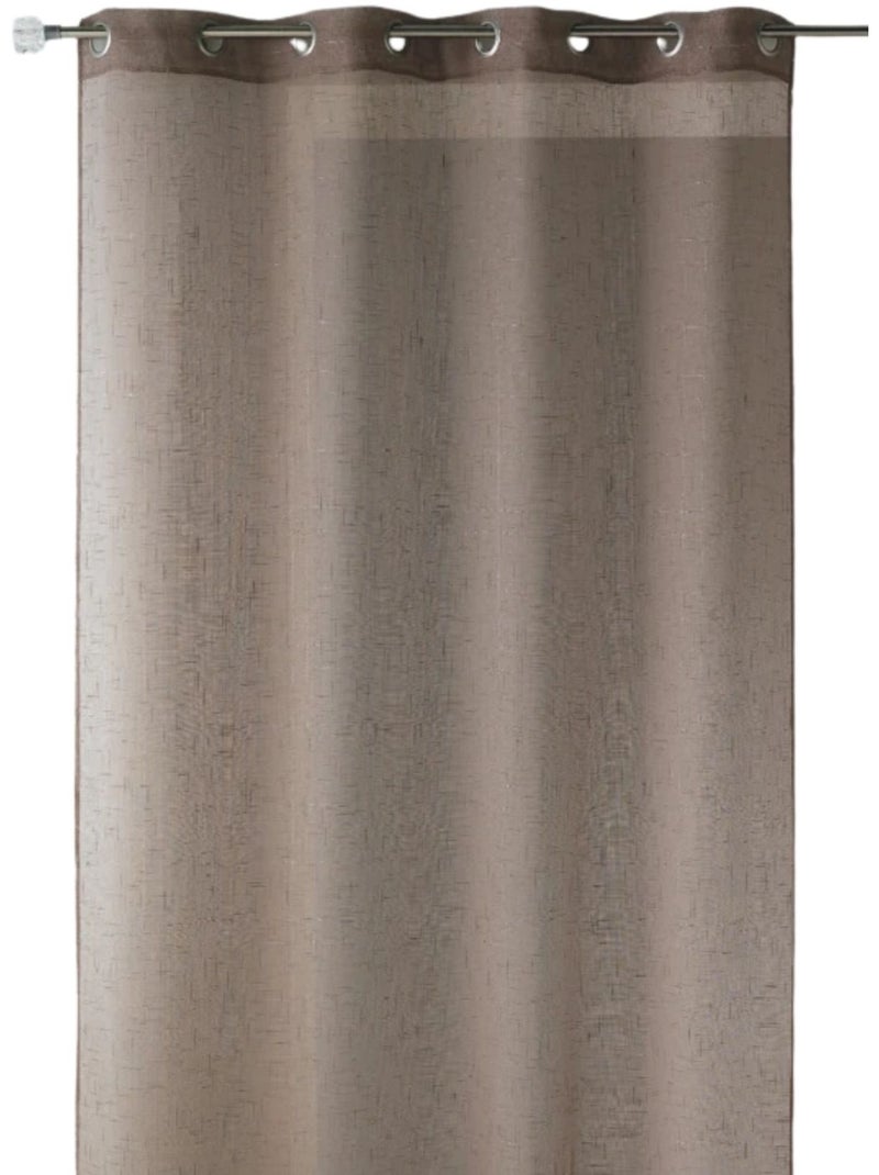 Voilage en étamine unie et fils lurex Taupe - Kiabi