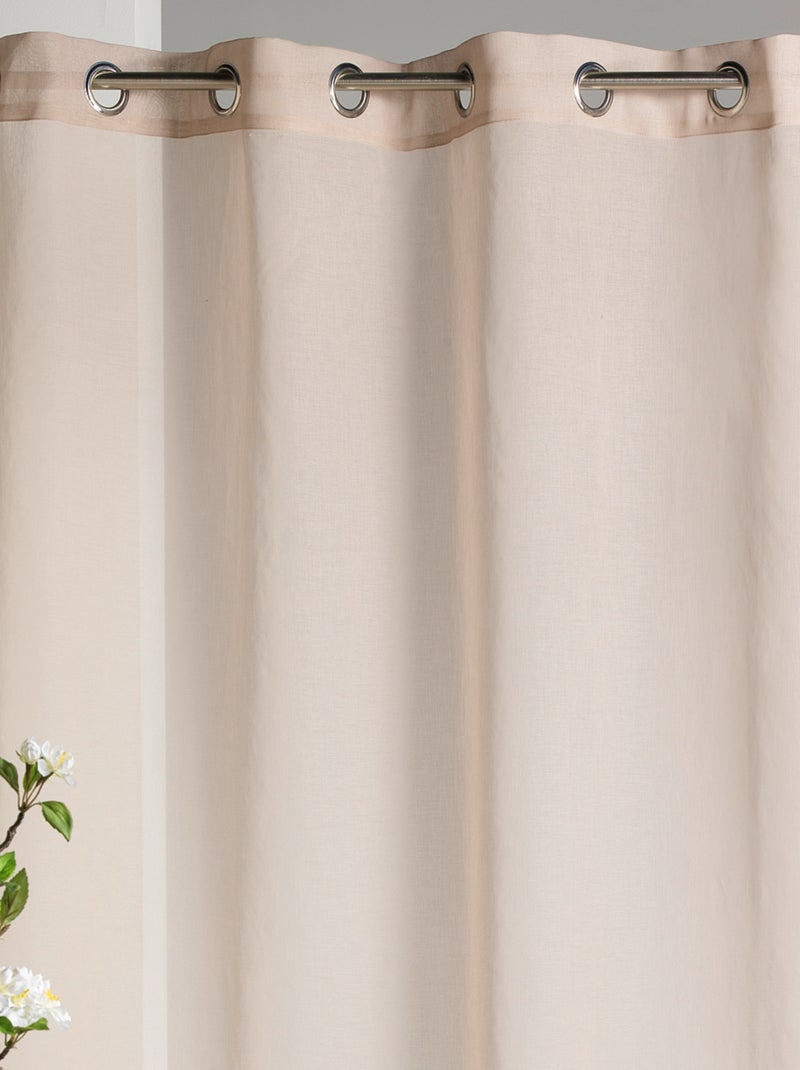 Voilage en Etamine unie Taupe - Kiabi