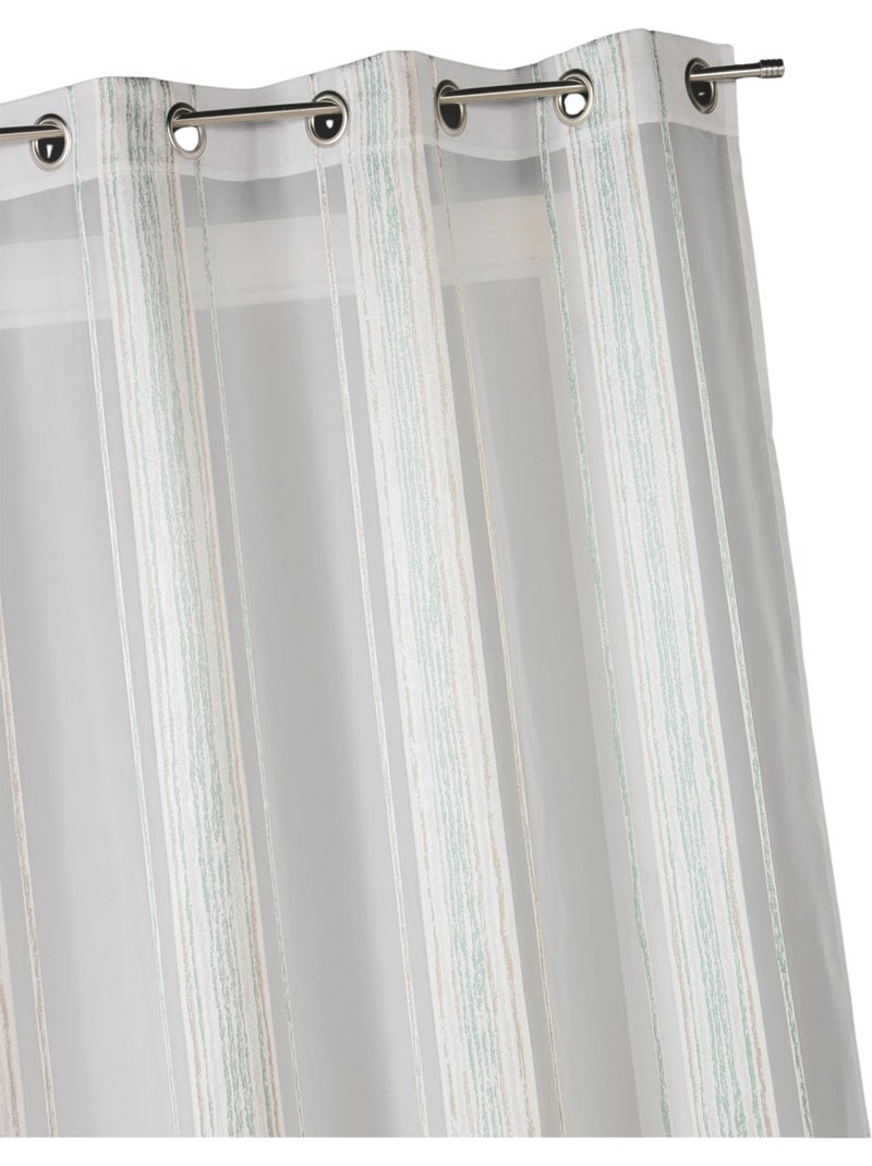 Voilage en jacquard à fines rayures verticales Bleu azur - Kiabi