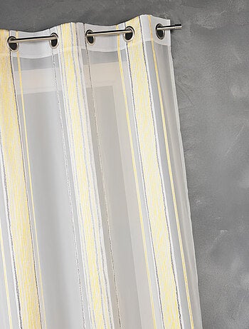 Voilage en jacquard à fines rayures verticales