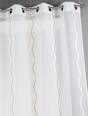 Voilage en jacquard à rayures verticales ondulées