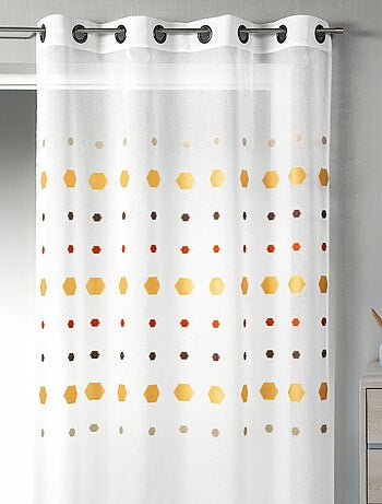 Voilage en jacquard aux imprimés hexagonaux