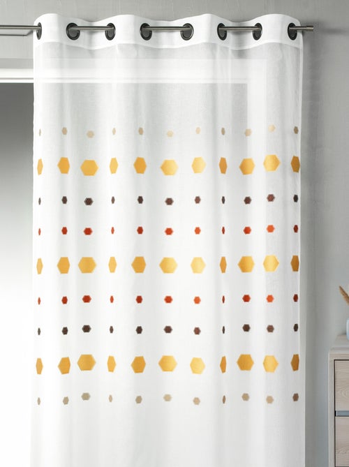 Voilage en jacquard aux imprimés hexagonaux - Kiabi