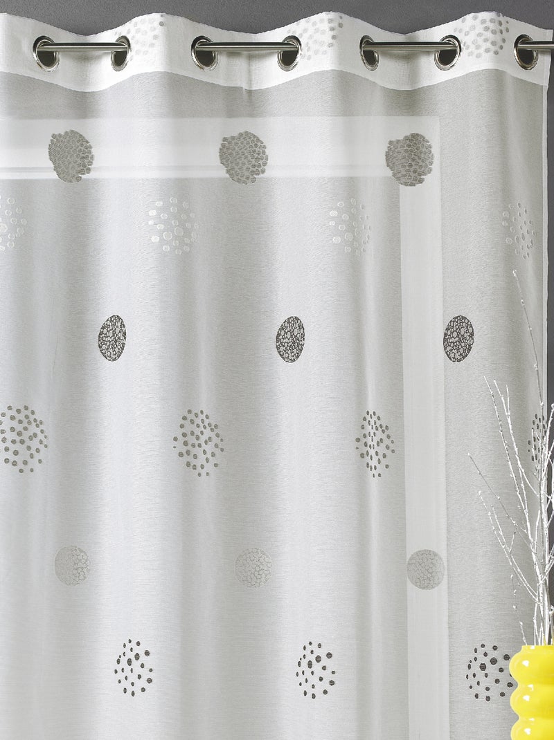 Voilage en Jacquard avec des Cercles en motifs Gris clair - Kiabi
