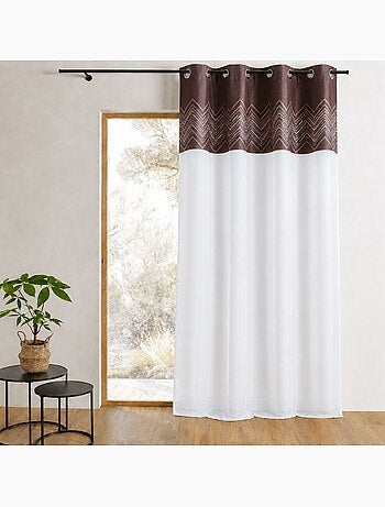 Voilage en jacquard avec parement à chevrons