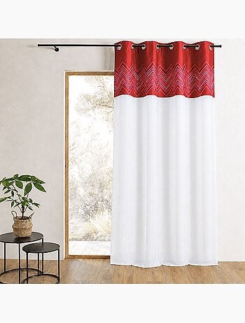 Voilage en jacquard avec parement à chevrons