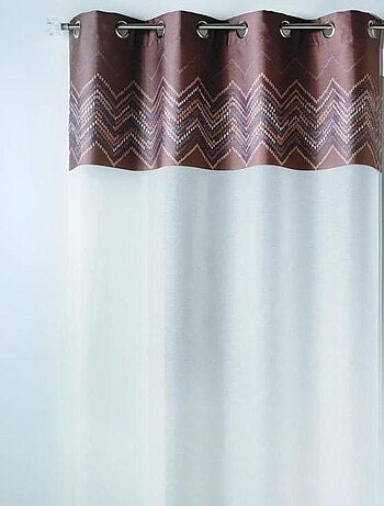 Voilage en jacquard avec parement haut "chevron