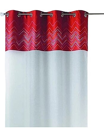 Voilage en jacquard avec parement haut "chevron