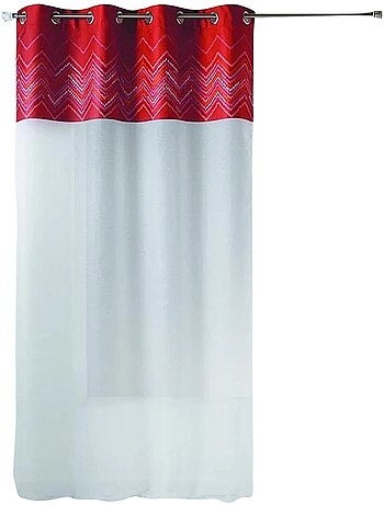 Voilage en jacquard avec parement haut "chevron
