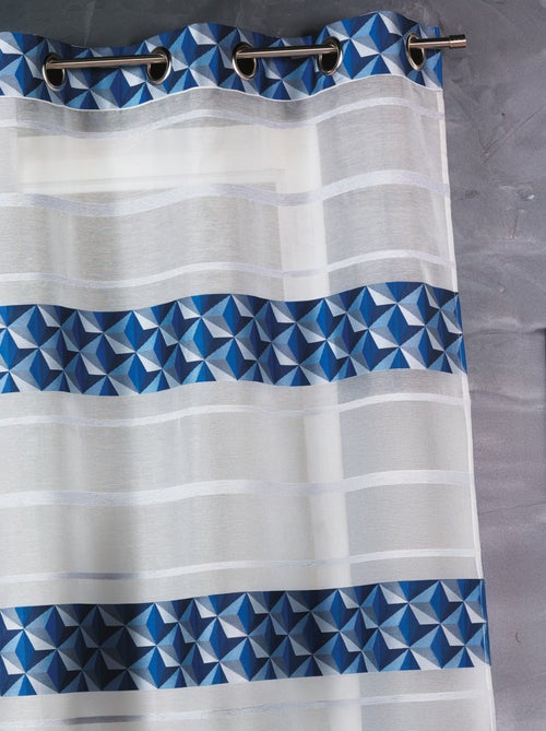 Voilage en jacquard fantaisie à rayures horizontales - Kiabi