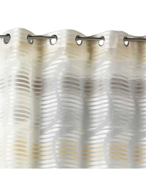 Voilage en jacquard fantaisie à rayures verticales ondulées - Kiabi