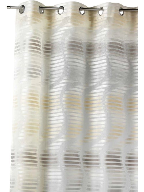 Voilage en jacquard fantaisie à rayures verticales ondulées - Kiabi