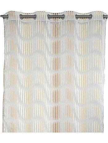 Voilage en jacquard fantaisie à rayures verticales ondulées