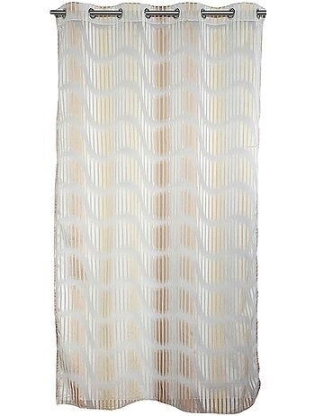 Voilage en jacquard fantaisie à rayures verticales ondulées
