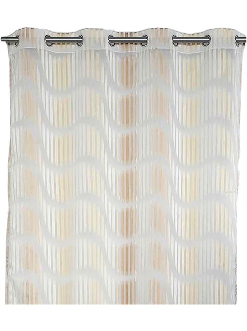 Voilage en jacquard fantaisie à rayures verticales ondulées - Kiabi