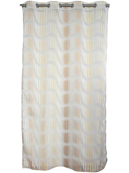 Voilage en jacquard fantaisie à rayures verticales ondulées - Kiabi