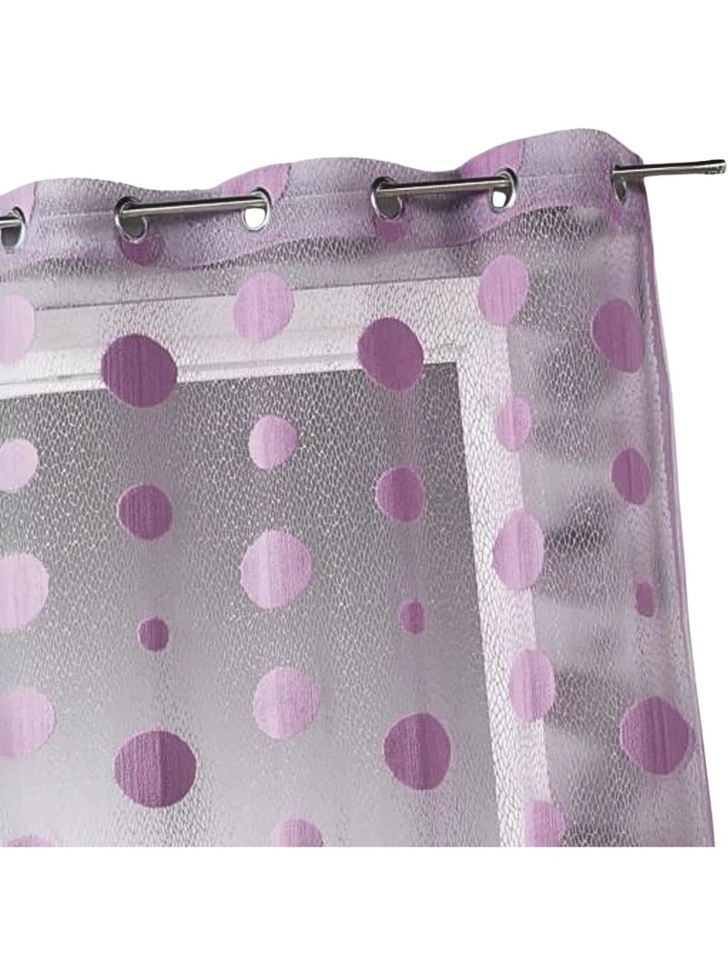 Voilage en maille  - Effet filet à pois Vieux rose - Kiabi