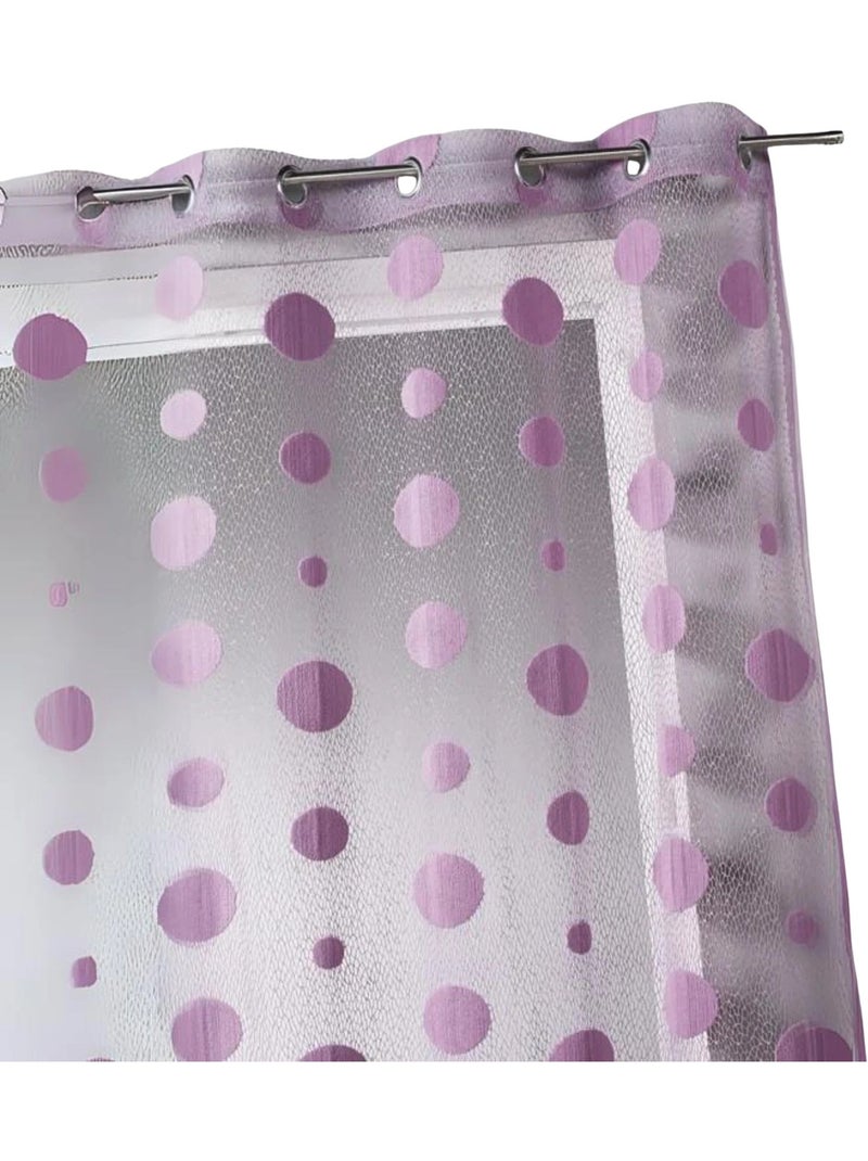 Voilage en maille  - Effet filet à pois Vieux rose - Kiabi
