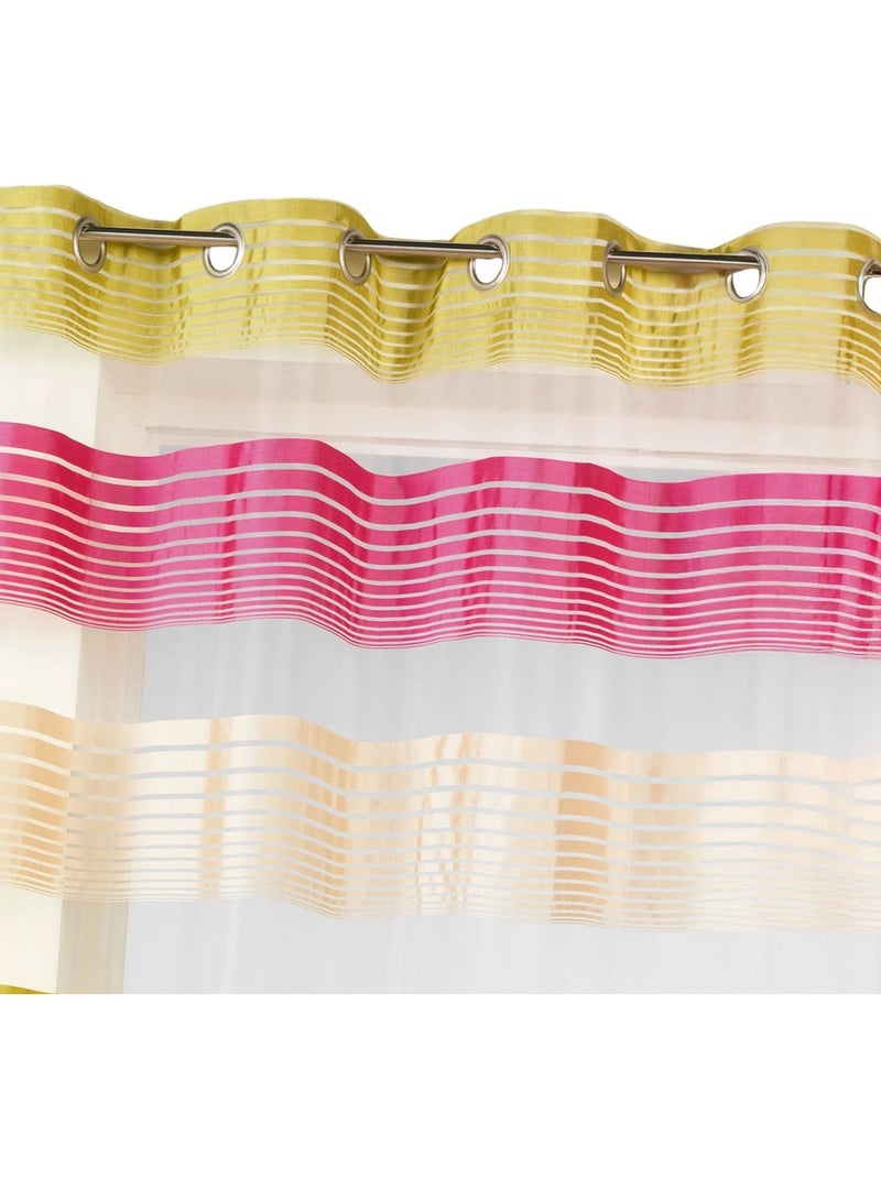 Voilage en organza à fines rayures horizontales Rose framboise - Kiabi
