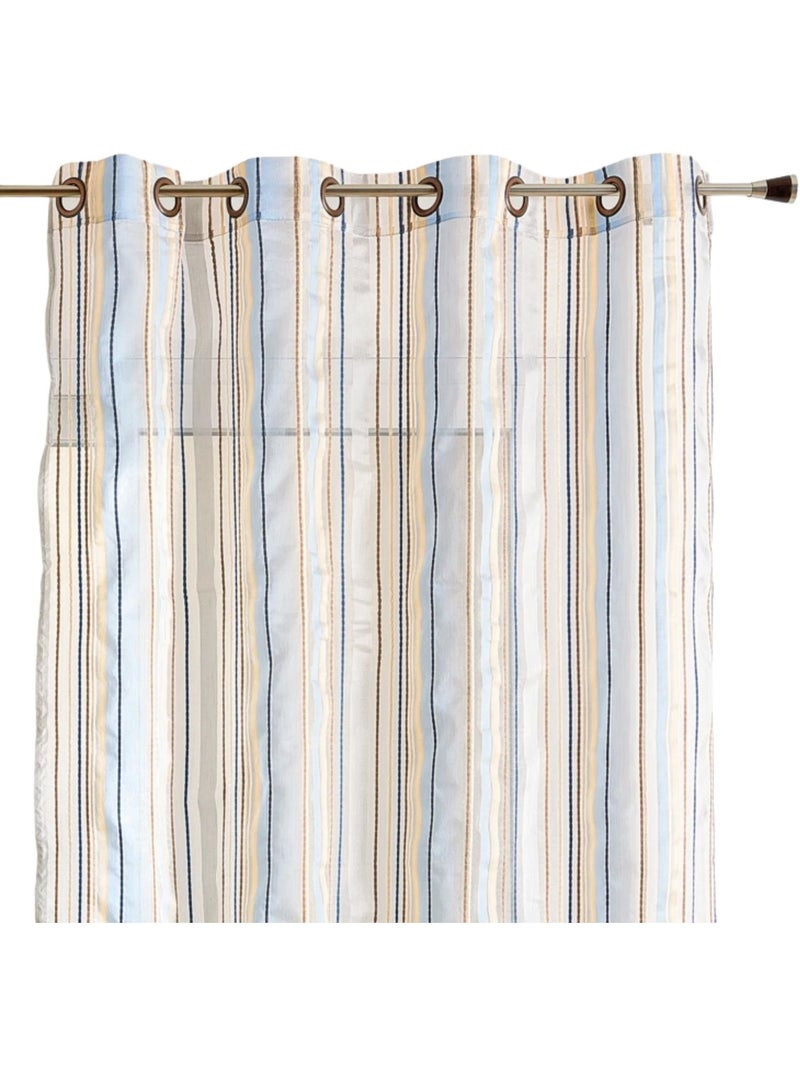 Voilage en organza à rayures Bleu - Kiabi