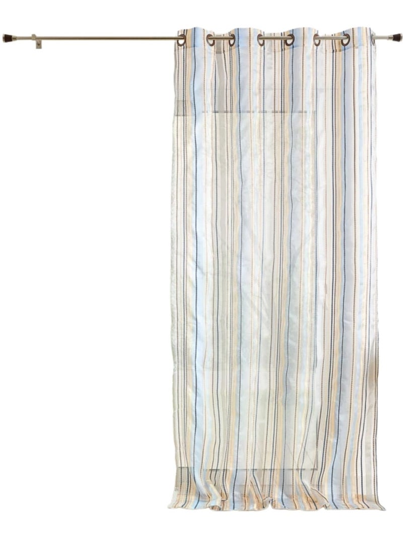 Voilage en organza à rayures Bleu - Kiabi