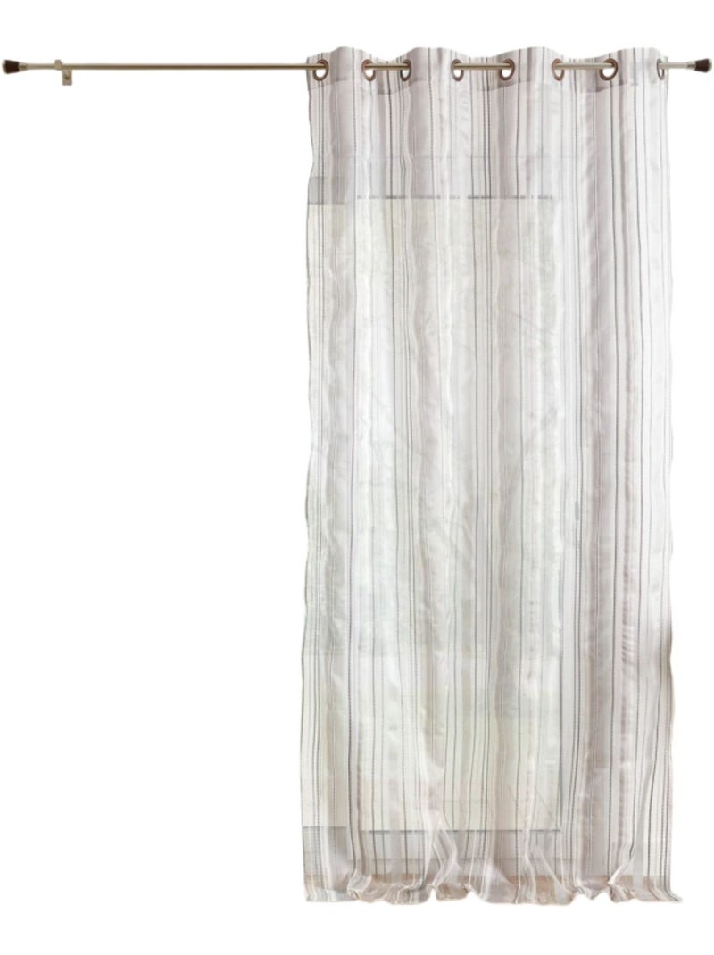 Voilage en organza à rayures Gris clair - Kiabi