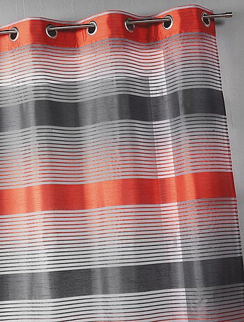 Voilage en organza à rayures horizontales bicolores