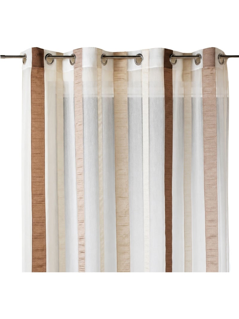 Voilage en organza à rayures verticales Taupe - Kiabi