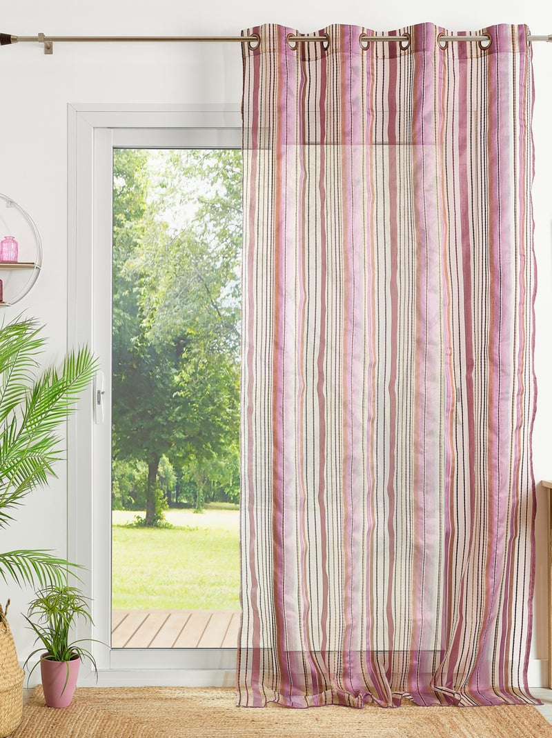 Voilage en organza à rayures Vieux rose - Kiabi