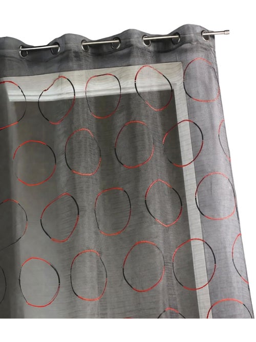 Voilage en Organza avec cercles brodés - Kiabi