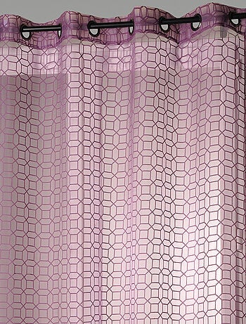 Voilage en Organza Dévoré avec Motifs Géométriques