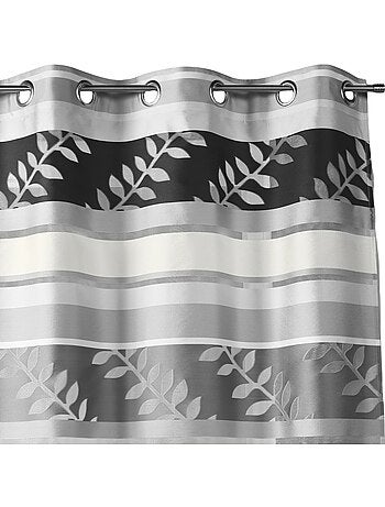 Voilage en organza gris argent à motifs