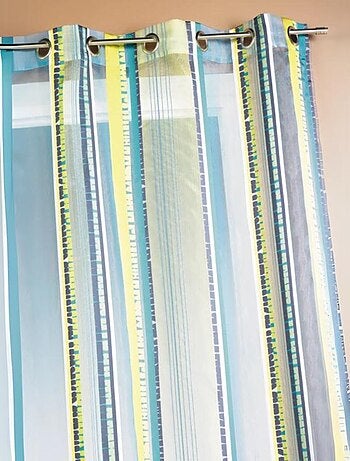Voilage en organza jacquard à rayures verticales colorées
