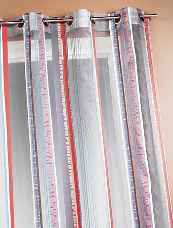 Voilage en organza jacquard à rayures verticales colorées
