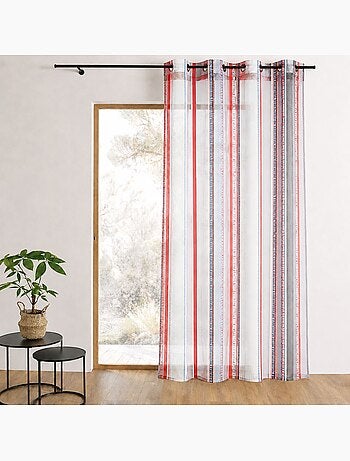 Voilage en organza jacquard à rayures verticales