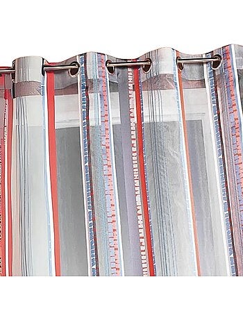 Voilage en organza jacquard à rayures verticales